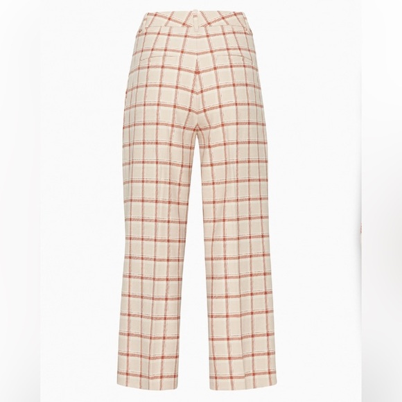 Wilfred Effortless Plaid Pants MARISOL LT BRC Color Cream and Brown Size 4 - Picture 5 of 15
